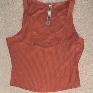 Victoria sport Women's Ribbed Cutout Tank Top -‎ Rust